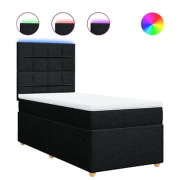 Vidaxl Box spring postelja z vzmetnico črna 80x200 cm blago