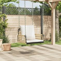 Vidaxl Gugalni stol z blazinami 63x58x39 cm poli ratan in jeklo
