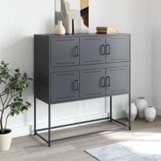 Vidaxl Komoda antracitna 100,5x39x107 cm jeklo
