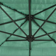 Vidaxl Vrtni senčnik z jeklenim drogom zelen 288x288x225 cm