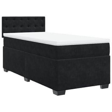 Vidaxl Box spring postelja z vzmetnico črna 100x200 cm žamet