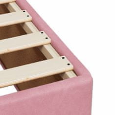 Vidaxl Box spring postelja z vzmetnico roza 160x200 cm žamet