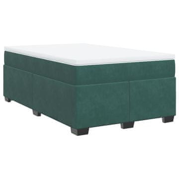 Vidaxl Box spring postelja z vzmetnico temno zelena 120x200 cm žamet