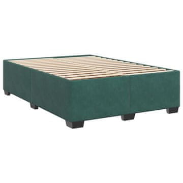 Vidaxl Posteljni okvir brez vzmetnice temno zelen 160x200 cm žamet