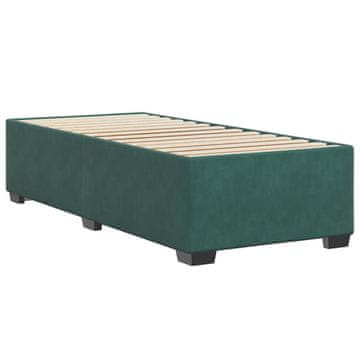 Vidaxl Posteljni okvir brez vzmetnice temno zelen 100x200 cm žamet