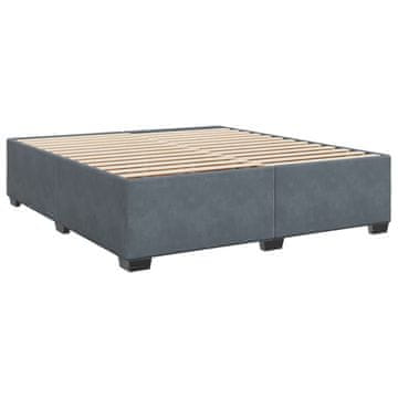 Vidaxl Posteljni okvir brez vzmetnice temno siv 200x200 cm žamet