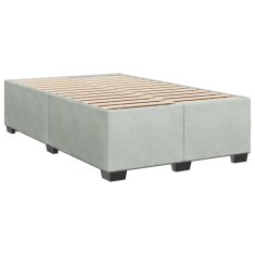 Vidaxl Box spring postelja z vzmetnico svetlo siva 120x200 cm žamet