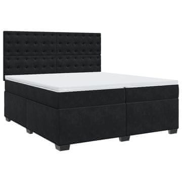Vidaxl Box spring postelja z vzmetnico črna 200x200 cm žamet