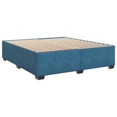 Vidaxl Box spring postelja z vzmetnico modra 180x200 cm žamet