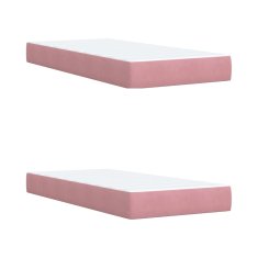 Vidaxl Box spring postelja z vzmetnico roza 200x200 cm žamet