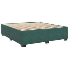 Vidaxl Box spring postelja z vzmetnico temno zelena 180x200 cm žamet