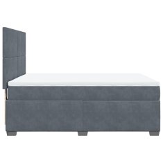 Vidaxl Box spring postelja z vzmetnico temno siva 160x200 cm žamet