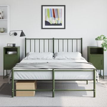 Vidaxl vidaXL Nočne omarice, komplet 2, olivno zelene, 36x39x78 cm, jeklo