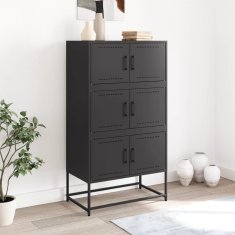 Vidaxl Komoda črna 68,5x38,5x107 cm jeklo
