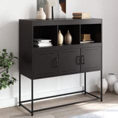 Vidaxl Komoda črna 100,5x39x107 cm jeklo