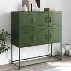 Vidaxl Komoda olivno zelena 100,5x39x107 cm jeklo