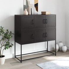 Vidaxl Komoda črna 100,5x39x107 cm jeklo