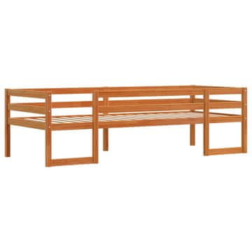 Vidaxl Otroški posteljni okvir voščeno rjav 75x190 cm trdna borovina