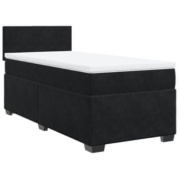 Vidaxl Box spring postelja z vzmetnico črna 80x200 cm žamet