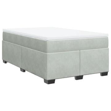 Vidaxl Box spring postelja z vzmetnico svetlo siva 120x200 cm žamet