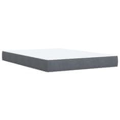 Vidaxl Box spring postelja z vzmetnico temno siva 160x200 cm žamet