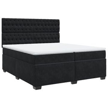 Vidaxl Box spring postelja z vzmetnico črna 200x200 cm žamet