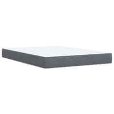 Vidaxl Box spring postelja z vzmetnico temno siva 160x200 cm žamet