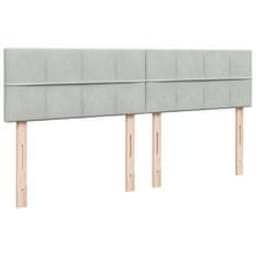 Vidaxl Box spring postelja z vzmetnico svetlo siva 200x200 cm žamet