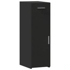 Vidaxl Komoda črna 30x42,5x93 cm inženirski les