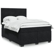 Vidaxl Box spring postelja z vzmetnico črna 160x200 cm žamet