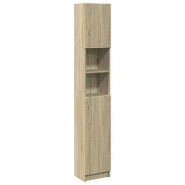 Vidaxl Kopalniška omarica sonoma hrast 32x25,5x190 cm iverna plošča