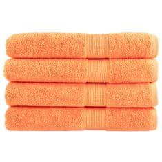 Vidaxl Premium brisače SOLUND 4 kos oranžna 100x200 cm 600 g/m2
