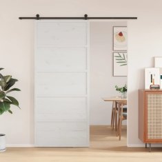 shumee Hlevska vrata bela 90x208 cm trdna borovina