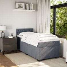 Vidaxl Box spring postelja z vzmetnico temno siva 100x200 cm žamet