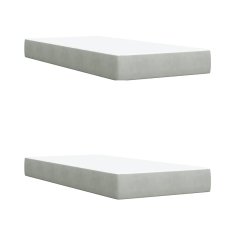 Vidaxl Box spring postelja z vzmetnico svetlo siva 200x200 cm žamet