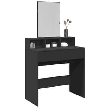 Vidaxl vidaXL Toaletna mizica z ogledalom, črna, 80x41x144,5 cm