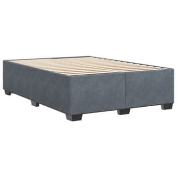 Vidaxl Posteljni okvir brez vzmetnice temno siv 140x190 cm žamet