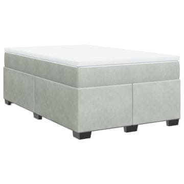 Vidaxl Box spring postelja z vzmetnico svetlo siva 120x190 cm žamet