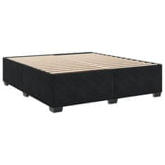 Vidaxl Box spring postelja z vzmetnico črna 180x200 cm žamet