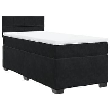 Vidaxl Box spring postelja z vzmetnico črn 90x190 cm žamet