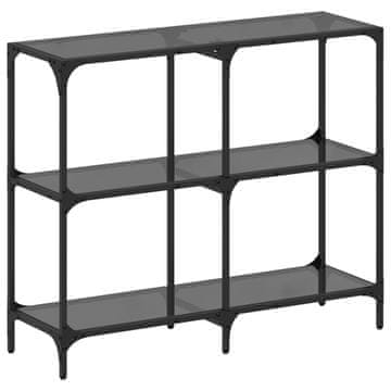 Vidaxl Konzolna mizica s črno stekleno površino 98x30x81 cm jeklo