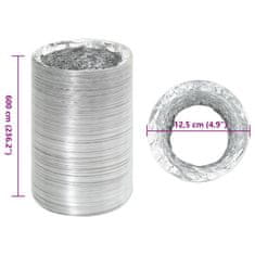 Vidaxl Prezračevalni kanal aluminij 6 m Ø12,5 cm