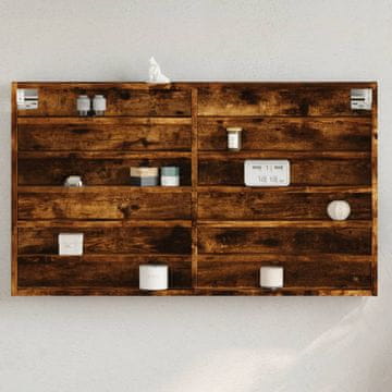 shumee Vitrina dimljeni hrast 100x8.5x58 cm konstruiran les