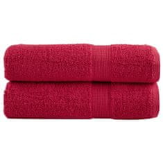 shumee Premium brisače 2 kos rdeča 70x140 cm 600 g/m2 100 % bombaž