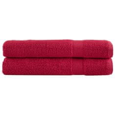 shumee Premium brisače 2 kos rdeča 80x200 cm 600 g/m2 100 % bombaž