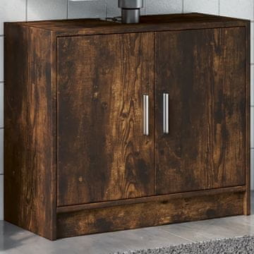 Vidaxl vidaXL Omarica za umivalnik dimljen hrast 63x29x55 cm