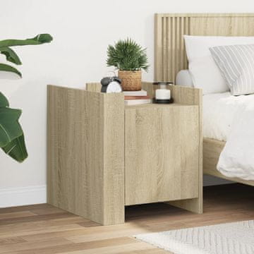 Vidaxl vidaXL Nočna omarica, hrast sonoma, 45x50x50 cm, material na osnovi lesa