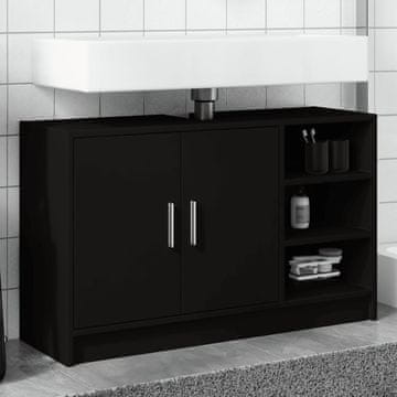 Vidaxl vidaXL Omarica za umivalnik črna 90x29x55 cm