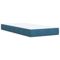 Vidaxl Box spring postelja z vzmetnico modra 90x190 cm žamet