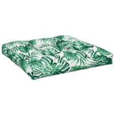 Vidaxl Blazina za kavč iz palet vzorec listja 70x70x12 cm